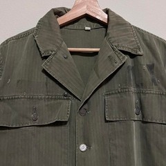Vintage P44 HBT WW2 Field Jacket Herringbone Korean War 13 Star Button Gas Mask