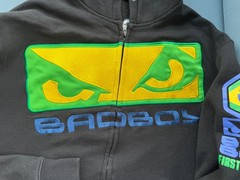 VTG 2010 Bad Boy Shogun Mauricio Rua Walkout Zip Hoodie Black L MMA Flawless