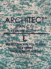 Architect V Neck T Shirt Large Aqua Blue Heather Short Sleeve Soft Unisex NWT
