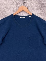 Buck Mason Shirt Medium Mens Blue Indigo Dyed Pocket Tee