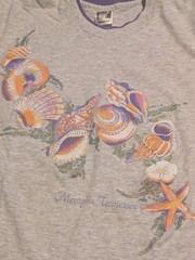 Vintage 90s Memphis Tennessee T-Shirt Seashells Starfish Graphic M/L Gray Purp