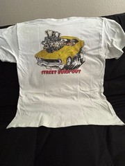 Only 1 of its Kind EXIST “STREET B-OUT”: DTG PRINT On 100% COTTON WHITE XLGE T’s