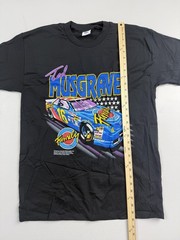 Vintage Cal Cru Shirt Mens Large Black Ted Musgrave NASCAR Graphic Tee Racing