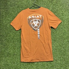 Ariat Simple Seal Shirt Mens Medium Short Sleeve Forest Badge Orange 10058887