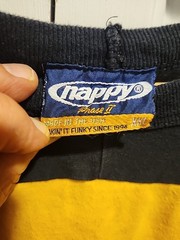 90’s Nappy Brand T-shirt Yellow Black W Red 28 Logo Size XXL Limited Edition