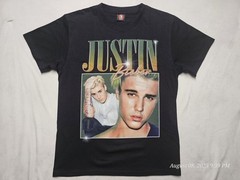 Justin Bieber Medium Shirt Black Front And Back Print NWT Thailand