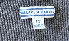 Wallace & Barnes Henley Shirt Mens Large Gray Thermal Waffle Knit Long Sleeve
