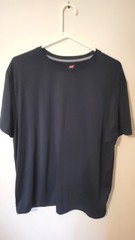 Hanes L T Shirt Black Mens S Sleeve Poly spandex 30 L 26 Across Front Chest pi