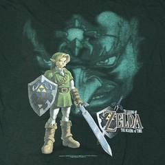 Vintage 1999 The Legend of Zelda Ocarina of Time Nintendo 64 Promo T-Shirt Sz L