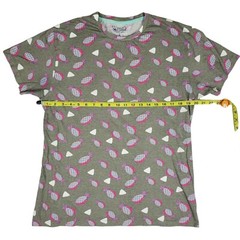 Straight Faded Mens T Shirt Sz L Gray Pineapple Graphic All Over Short Sleeve
