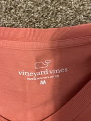 Vineyard Vines Long Sleeve Pocket T Shirt M Pink Whale Graphic Cotton Casual Tee