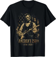 America’s 250th Abraham-Lincoln Playing Guitar Retro Vintage T-Shirt