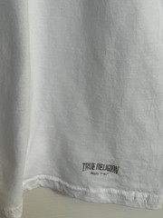 New Men’s True Religion White T Shirt Metallic Silver Foil Horseshoe Logo Sz XL