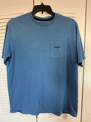 Patagonia Men’s T-Shirt Blue L Graphic Pocket Crew Neck Short Sleeve