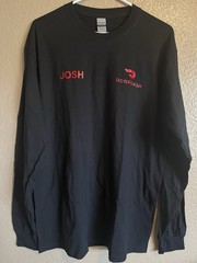 Gildan Black Cotton Jersey DoorDash Josh Graphic Men’s Crew Neck Long Sleeve L