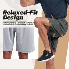 BOOJO 3 Pack Gym Basketball Mens Shorts – Large, 1-black/Dark Grey/Navy Blue