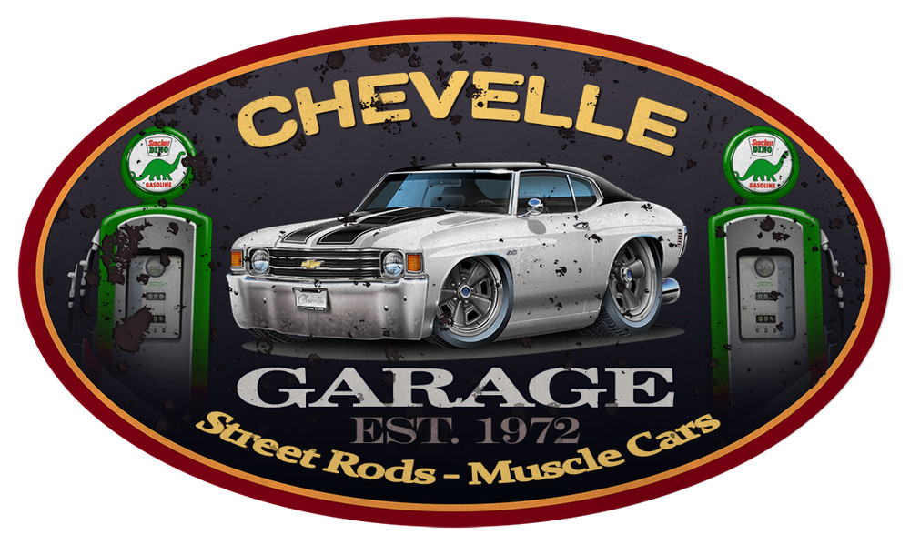 1972 Chevelle SS Hardtop Classic Garage Sign Wall Art Graphic Sticker