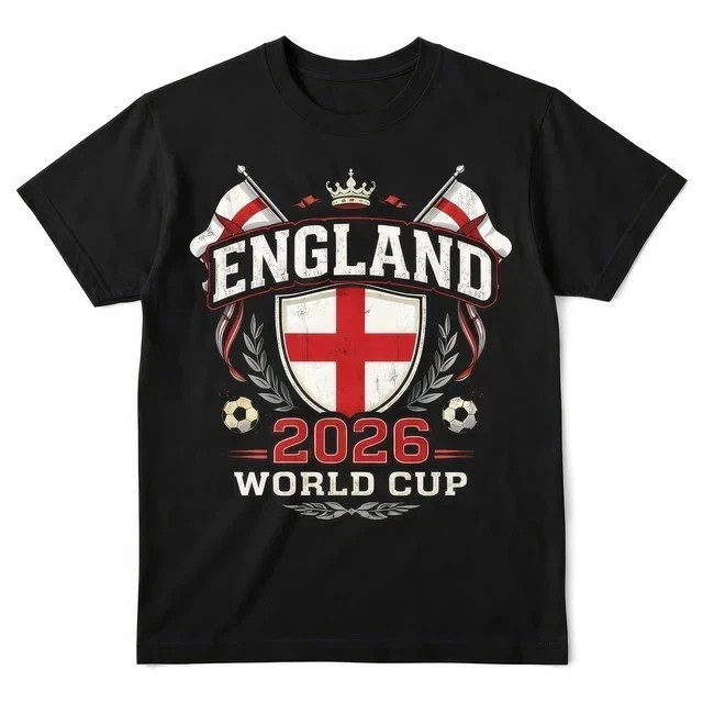 England World Cup 2026 Football Fan T Shirt English Soccer Graphic Tee FREESHIPS