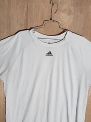 adidas climalite activewear shirt mens size L crew neck short sleeve white
