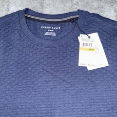 Perry Ellis T-Shirt Men’s Medium M Short Sleeve Crew Neck NWT Sapphire Blue