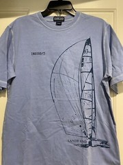 Lands End Indigo 3 Sailing T Shirt Men’s Medium New Flaw B86