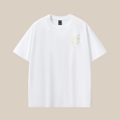 Men’s Dragon Sword Embroidered Cotton Short Sleeve T-Shirt Loose Casual Tee