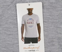 Weatherproof Vintage Men’s Graphic Crew Neck Short Sleeve Tee, Gray, Size M