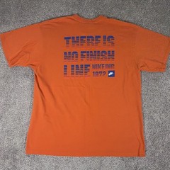 Vtg Nike Shirt Mens XL Orange There is No Finish Line Double Sided Y2K Sports