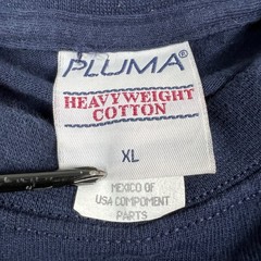 Vintage Pluma Heavyweight Cotton T-shirt Mens Size XL Navy Blue Pre-Shrunk