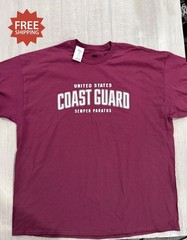 USCG U.S. Coast Guard Maroon Burgundy T-Shirt – Size XXL / 2XL – NEW WITH TAGS