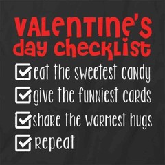 VALENTINE’S DAY CHECKLIST TShirt Tee Short-Sleeved Cotton CLOTHING S1BSA539