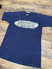 Vintage Slipknot 1999 Navy Blue Tee Shirt Distress Size M Don’t Ever Judge Me