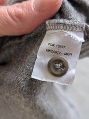 Faherty Cloud Cotton Shirt Mens Large Gray Raglan Long Sleeve Henley Tagless