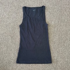SKIMS Mens Cotton Rib Tank Top Onyx Black Ribbed Scoop Neck TP-TNK-5788M Size M