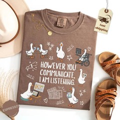 SLP Speech Therapy Shirt AAC Awareness Graphic Tee Inclusive Communication