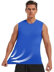 Mens Casual Workout Tank Gym Cotton Sleeveless Quick Dry Swim Sport Muscle Shirt