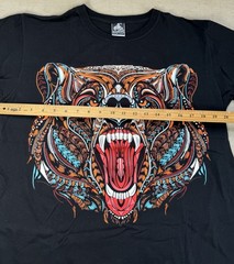 Grizzly Bear Colorful Artsy T-Shirt Small Black Short Sleeve Animal Wildlife