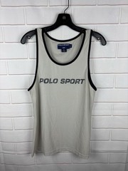 Vintage Ralph Lauren Polo Sport Tank Top Mens Large Spell Out Gray Outdoor Beach