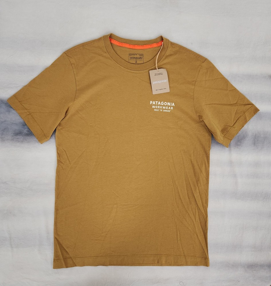 Patagonia Forge Born T-Shirt BobCat Brown Cotton Men’s Size Small New With Tags