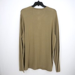 Cremieux Men’s Long-Sleeve Henley Shirt XXL Gold Gray Striped NWT $69.50
