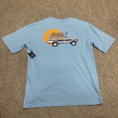 Johnnie-O Surf Wagon Short Sleeve Crew T-Shirt Mens Size Medium Malibu Blue NWT