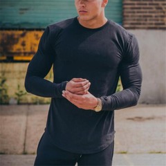 Zonbailon men’s t-shirt pure cotton breathable fashion trend slim long sleeve