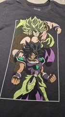 Dragon Ball Super Broly Graphic Print Crew Neck Tee Gray Mens S Cotton Regular