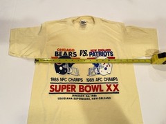 VTG Super Bowl XX Chicago Bears New England Patriots Small (34-36) TShirt NWOT