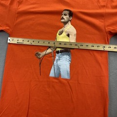 Freddie Mercury Shirt Mens Small Orange Short Sleeve Crew Neck Queen Rock Music
