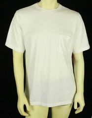 Lands’ End Men’s Performance T Shirt White Short Sleeve Size M