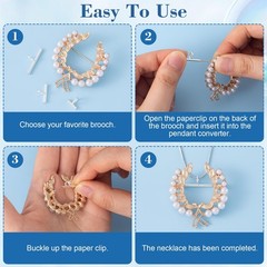 3PCS Pin to Pendant Converters, Brass Brooch Necklace Adapter, Metal Brooch P…