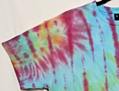 Handmade Tie Dye Spiral & Lines Pattern Rainbow XL Shirt 22.5″ W X 29.5″ L