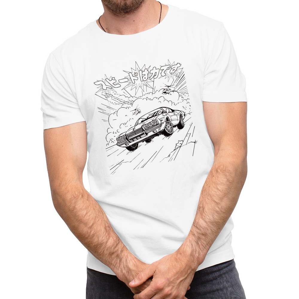 Elastic Auto Graphic Shirts for Men Car Art Daily Lifestyle Tee