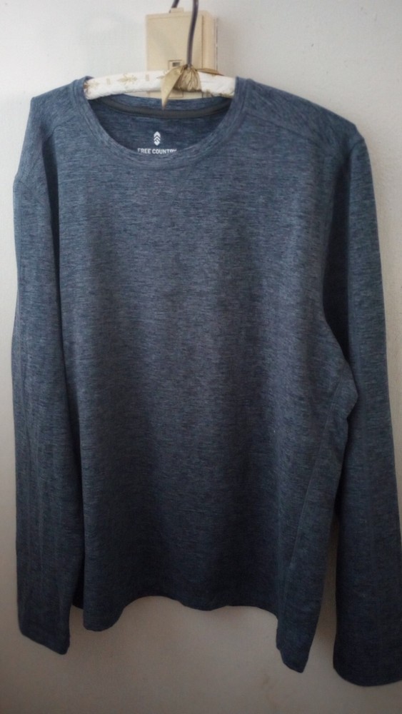 Free Country Brushed Crew Men’s Size XXL Blue Marled MSRP $45 NWT Brand New